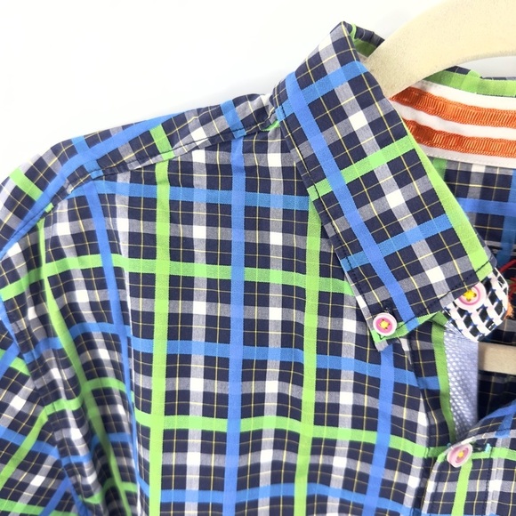 Robert Graham Button Down Shirt Mens Large Flip Cuff Tailored Fit Colorful Prep - Picture 3 of 12